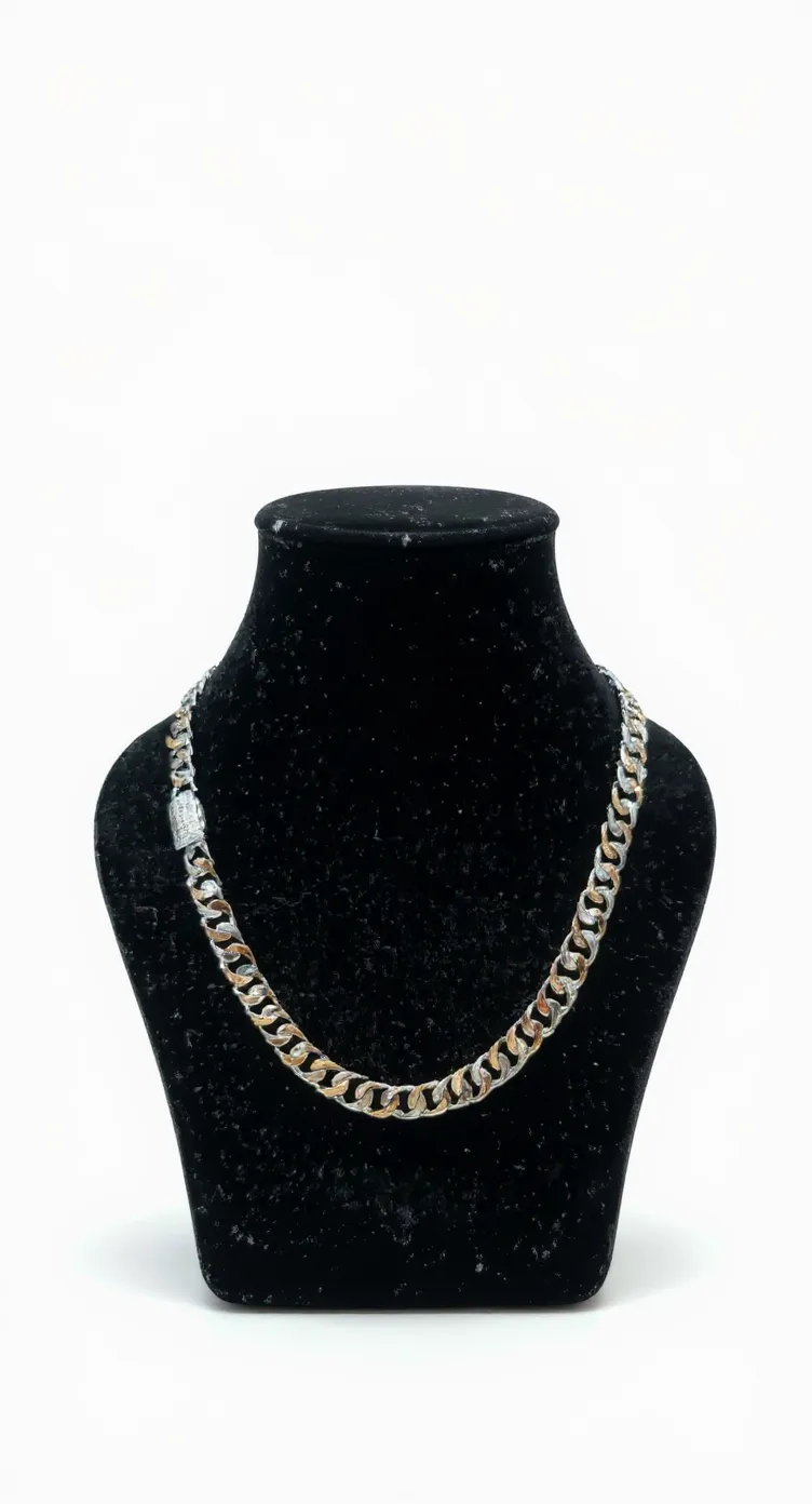 Silver and Gold Link Necklace view 2