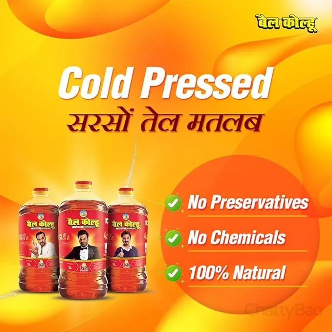 Bail Kolhu Kachi Ghani Mustard Oil Bottle 2 L view 5
