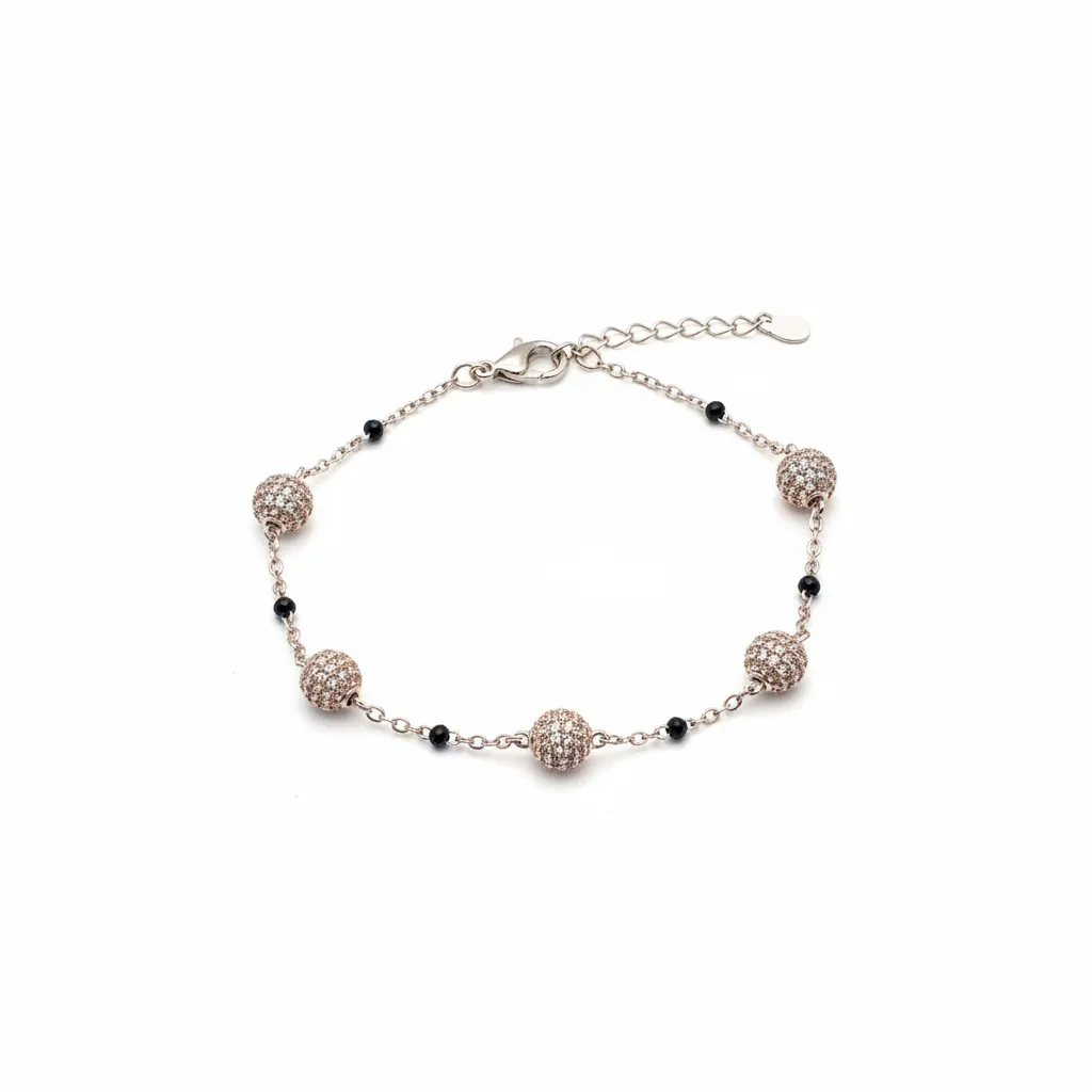Rose Golden Bead Bracelet view 2