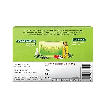 Medimix Ayurvedic Natural Glycerine Bathing Bar (Pack of 5 x 125 g each) view 3