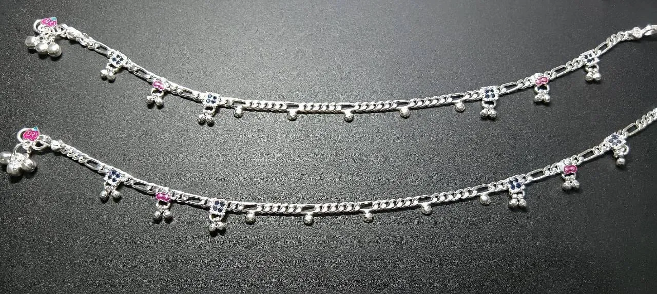 Silver Anklet with Charms (AVAL-72) view 2