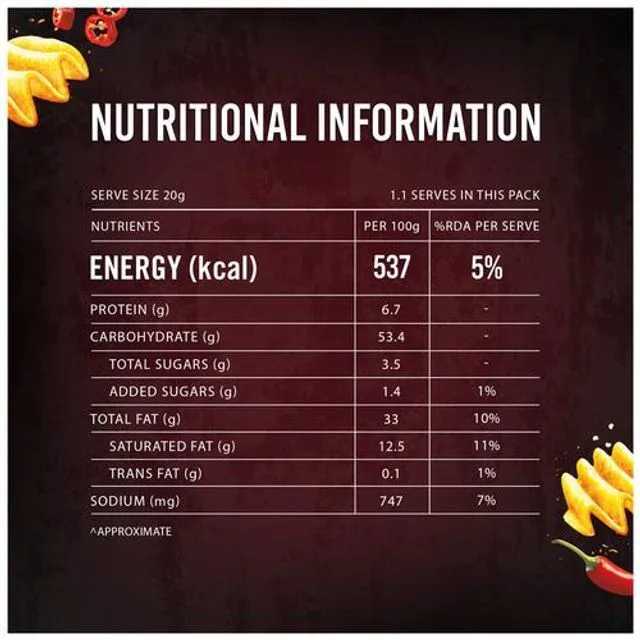 Lays Maxx Potato Chips - Macho Chilli 56 g view 3