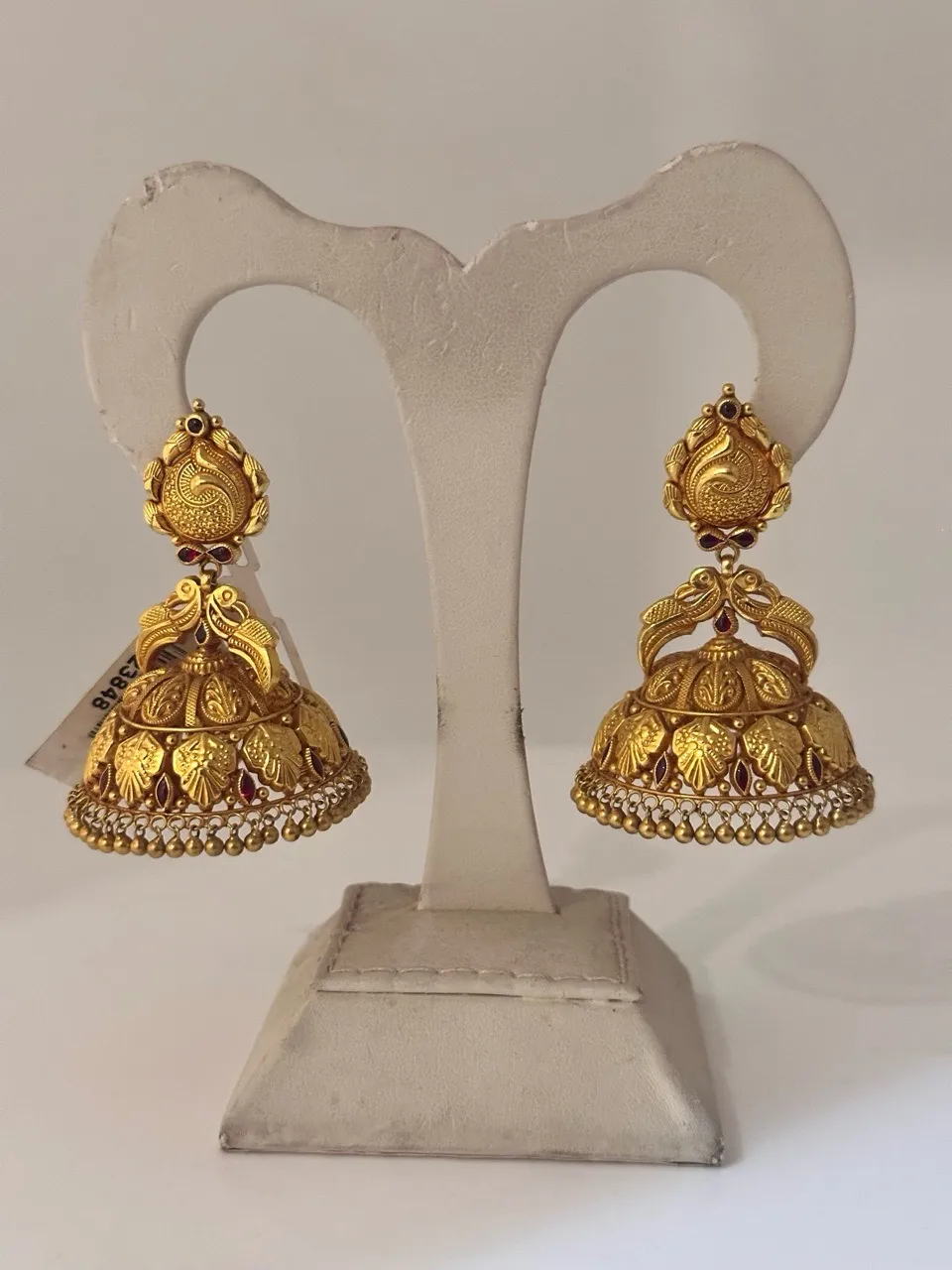 Traditional Gold Jhumka Earrings view 3