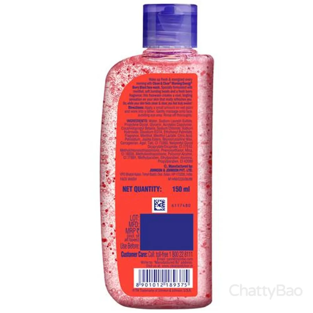 Clean & Clear Morning Energy Face Wash - Berry Blast 150 ml view 2