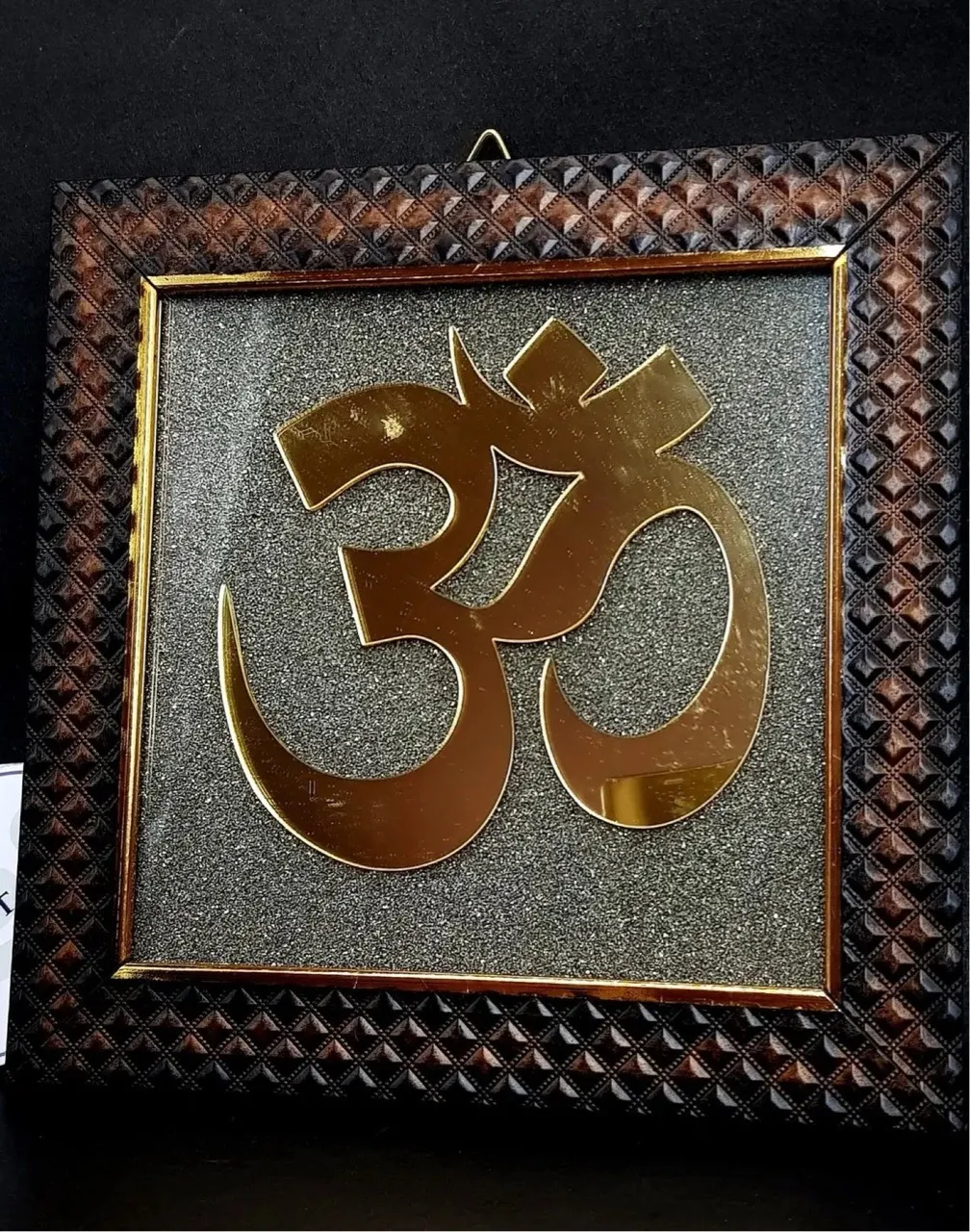 Pyrite Om Frame 7.5x7.5 Inches  view 4