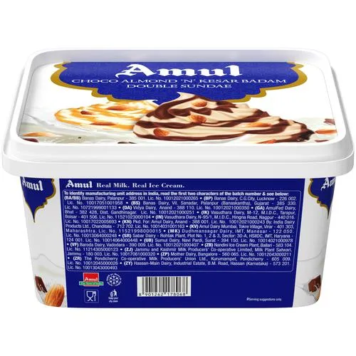 Amul Ice Cream - Choco Almond N Kesar Badam 1 L view 2