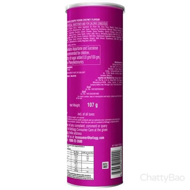 Pringles Potato Chips - Fusion Chutney Flavour 102 g view 2