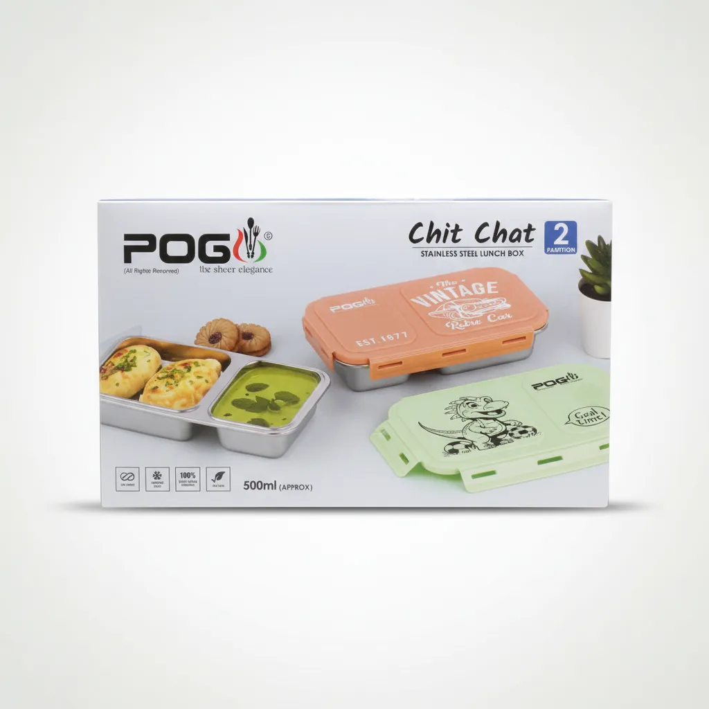 POGO Chit Chat Stainless Steel Lunch Box