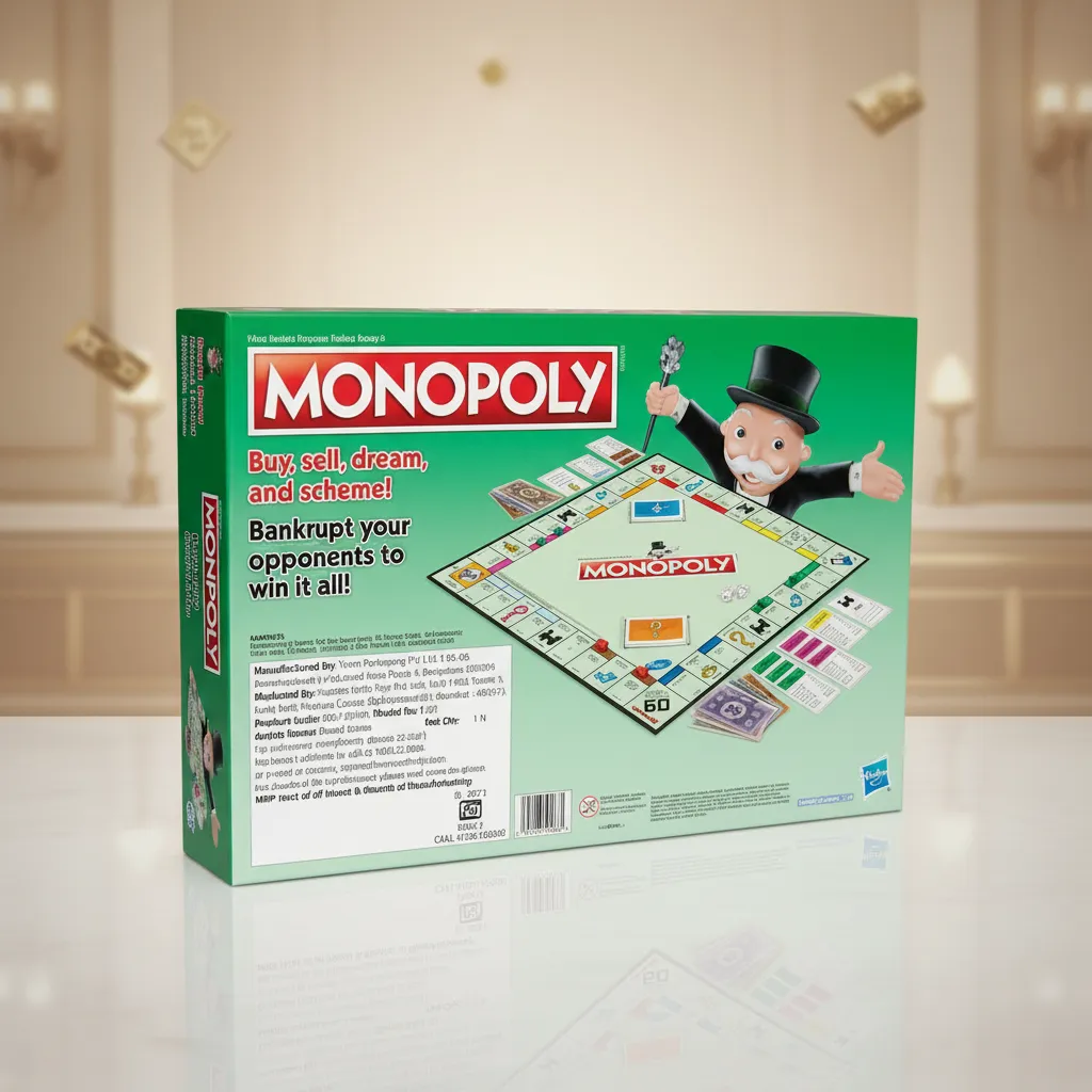 MONOPOLY Board Game (Multicolor) for Families and Kids Ages 8 and Up, Classic fantasy Gameplay view 5
