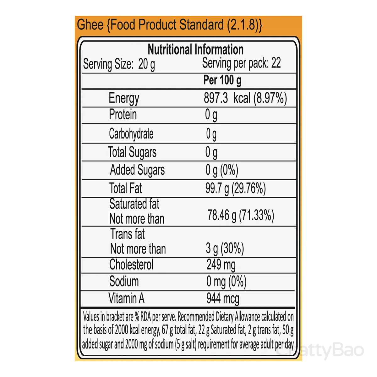 Patanjali Cow Ghee Carton 500 ml view 3