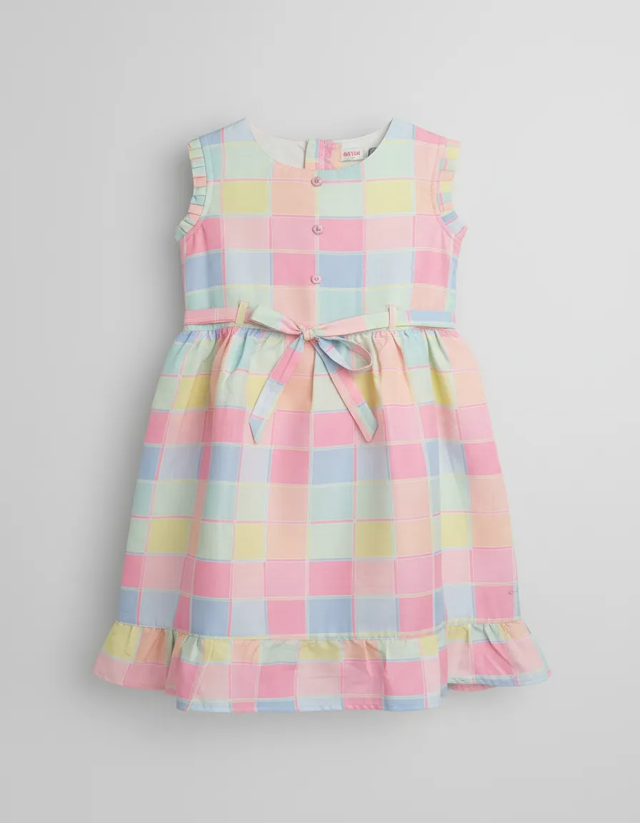 Kids Pastel Plaid Dress view 2