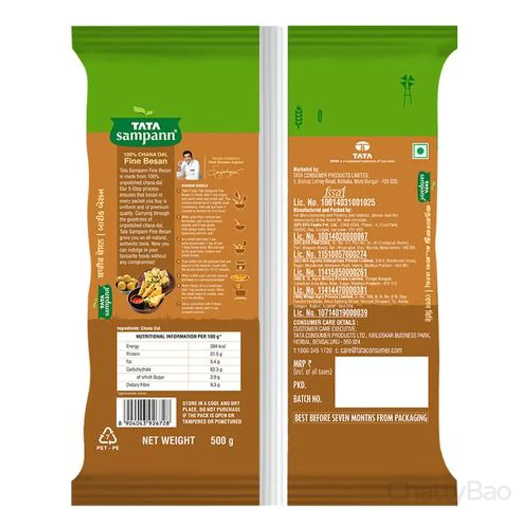 Tata Sampann Fine Besan 100% Chana Dal 500 g  view 2