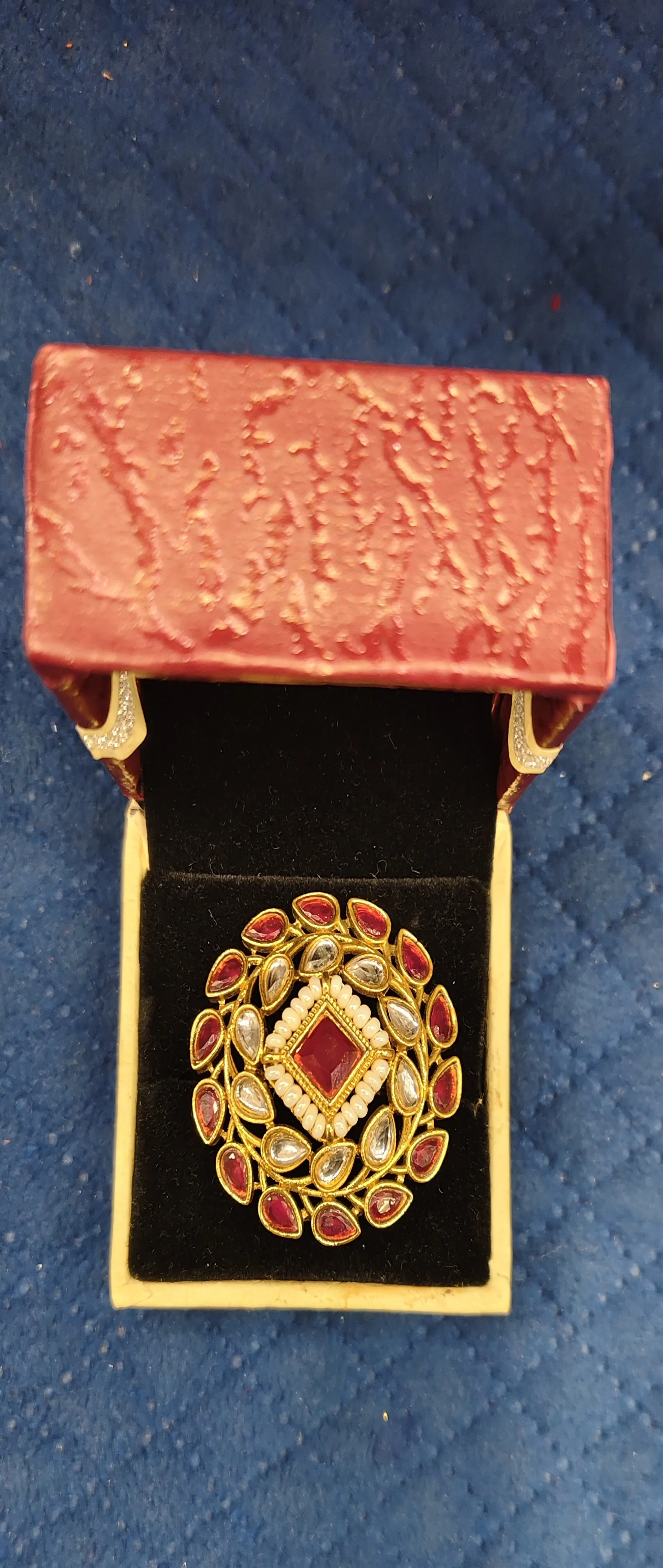 Traditional Kundan Red Mini view 2