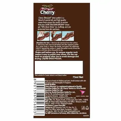 Cherry Blossom Dark Tan Liquid Shoe Polish 75 ml view 3