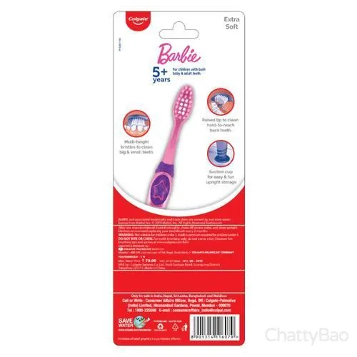 Colgate Extra Soft Toothbrush - For Kids 5+ Years Barbie 3 Pieces view 2