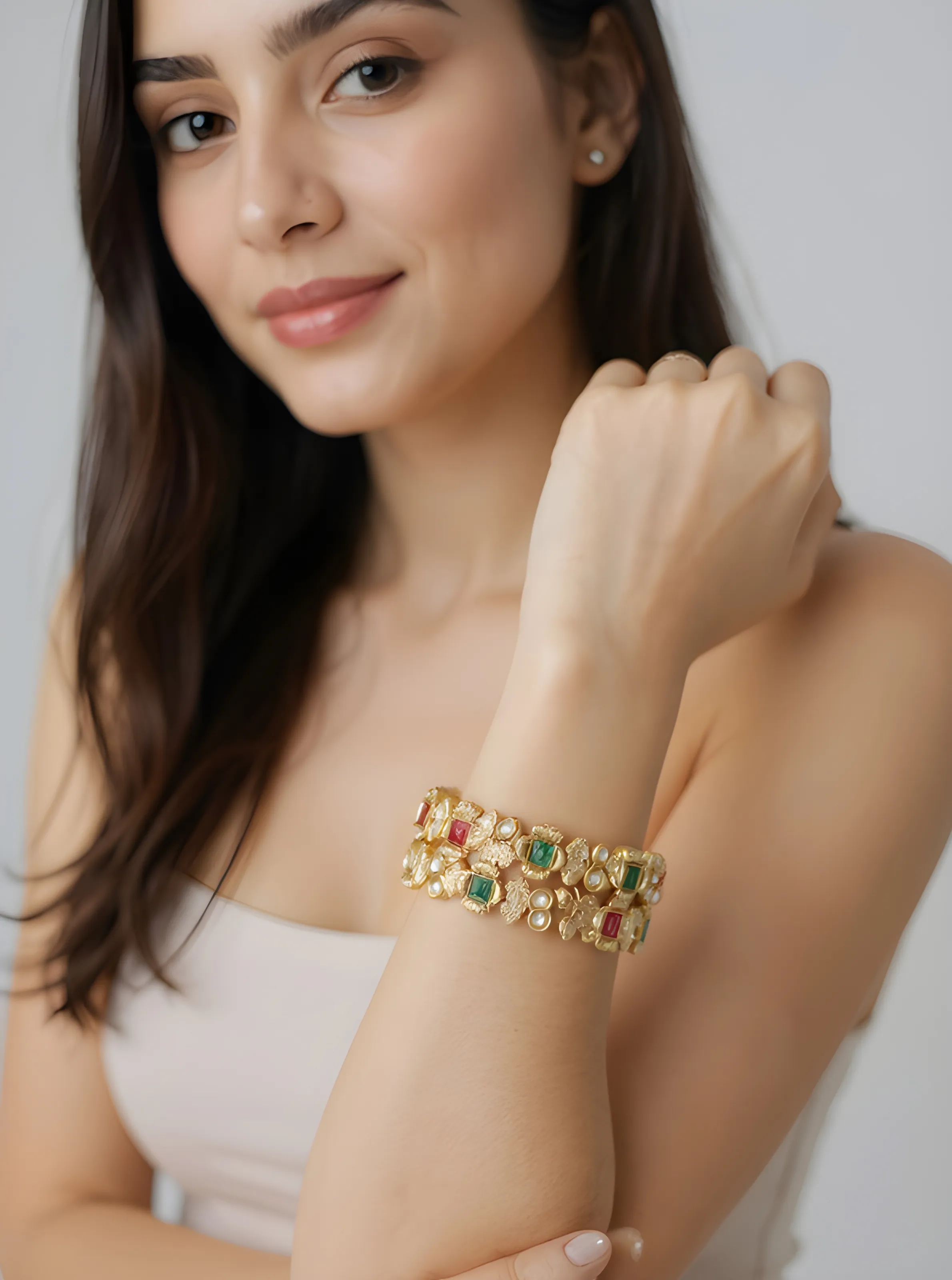 Copper Plated Pearl Traditional Bangles view 2