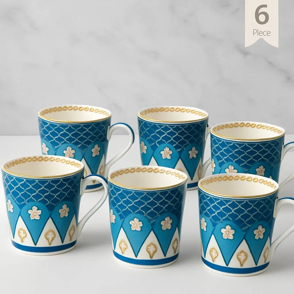 India Circus Fine Bone China Coffee Mug Set of 6 view 2