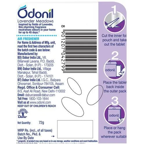 Odonil Bathroom Air Freshener Blocks - Lavender Meadow 72 g view 2