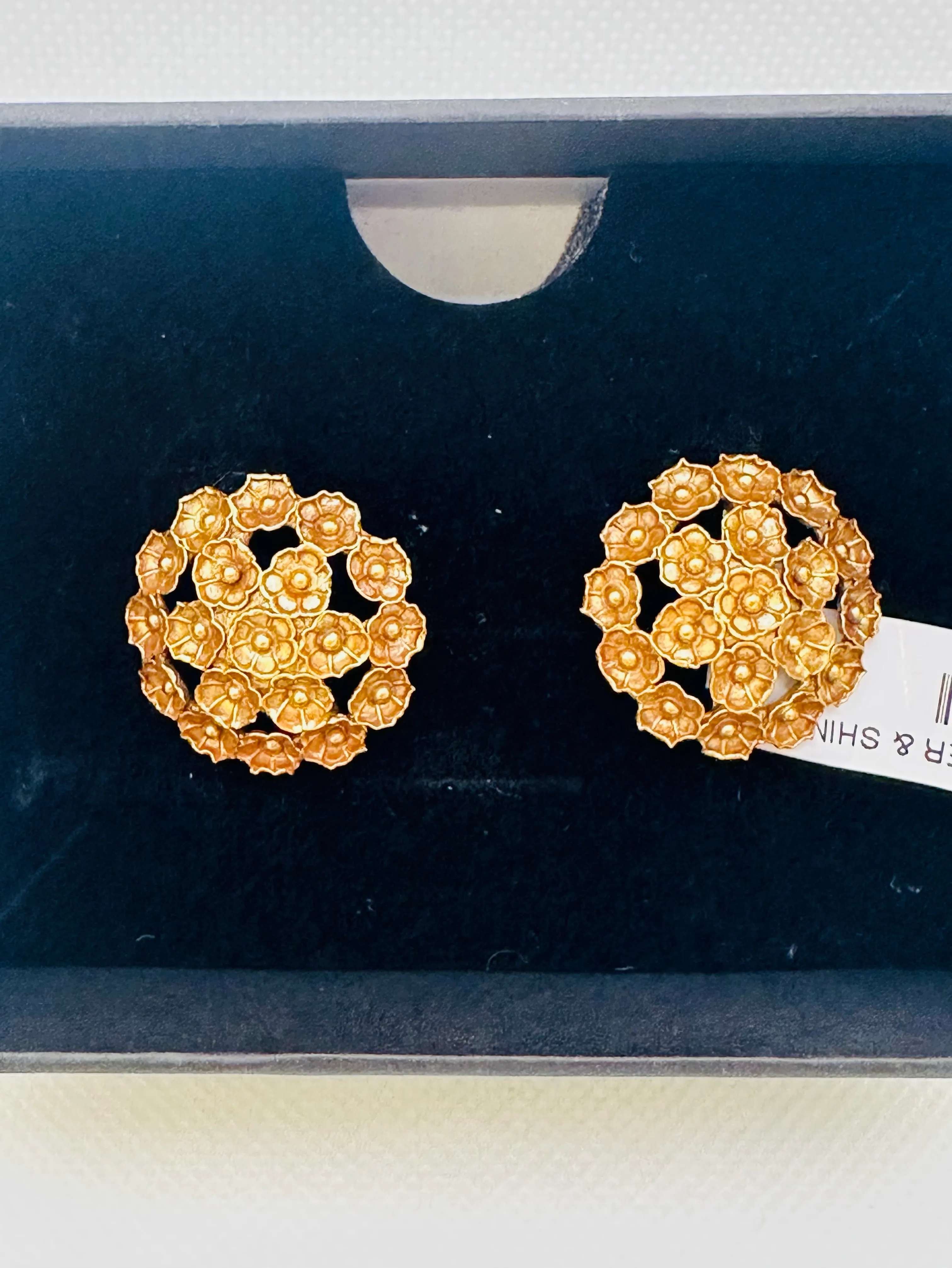 Gold-tone Floral Earrings view 3