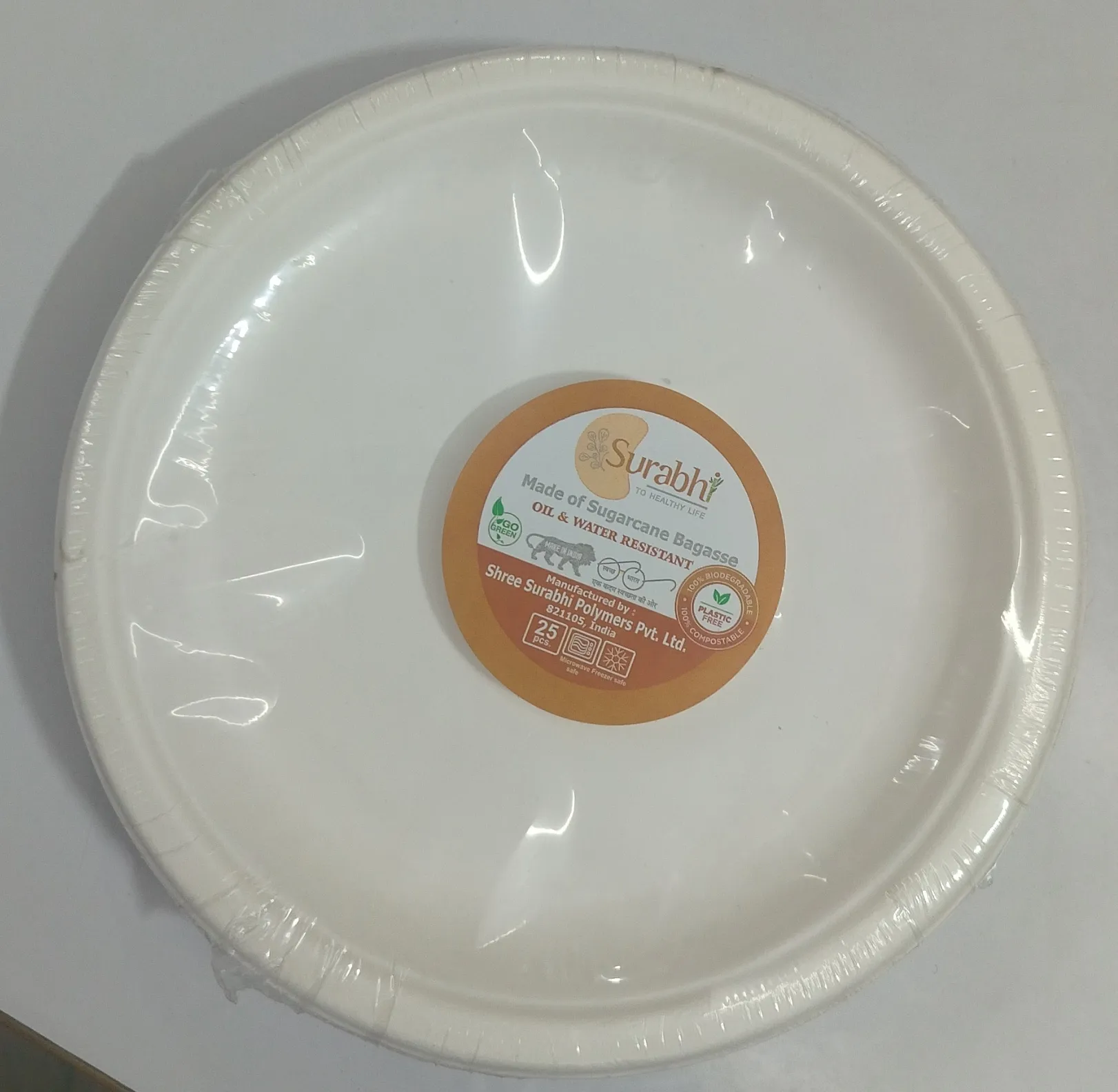 Surabhi Sugarcane Bagasse Plate 9 Number view 2