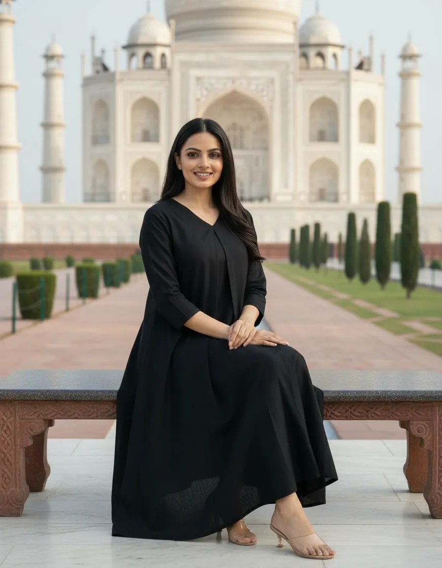 Black Kurta Set view 7