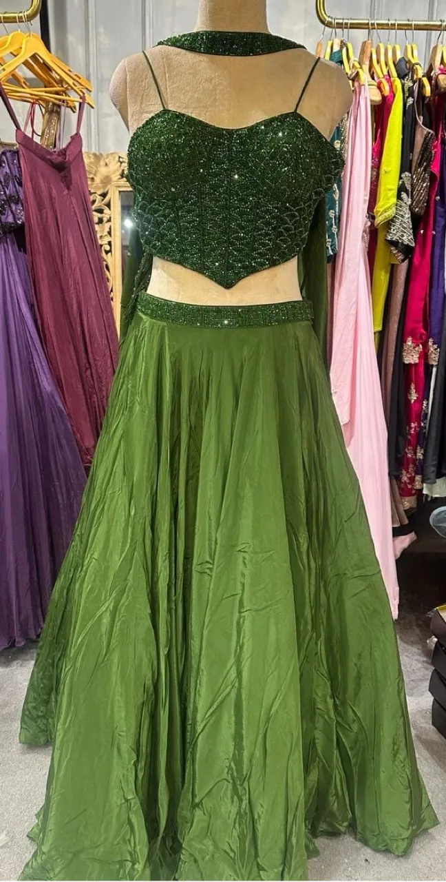 Green Lehenga view 2