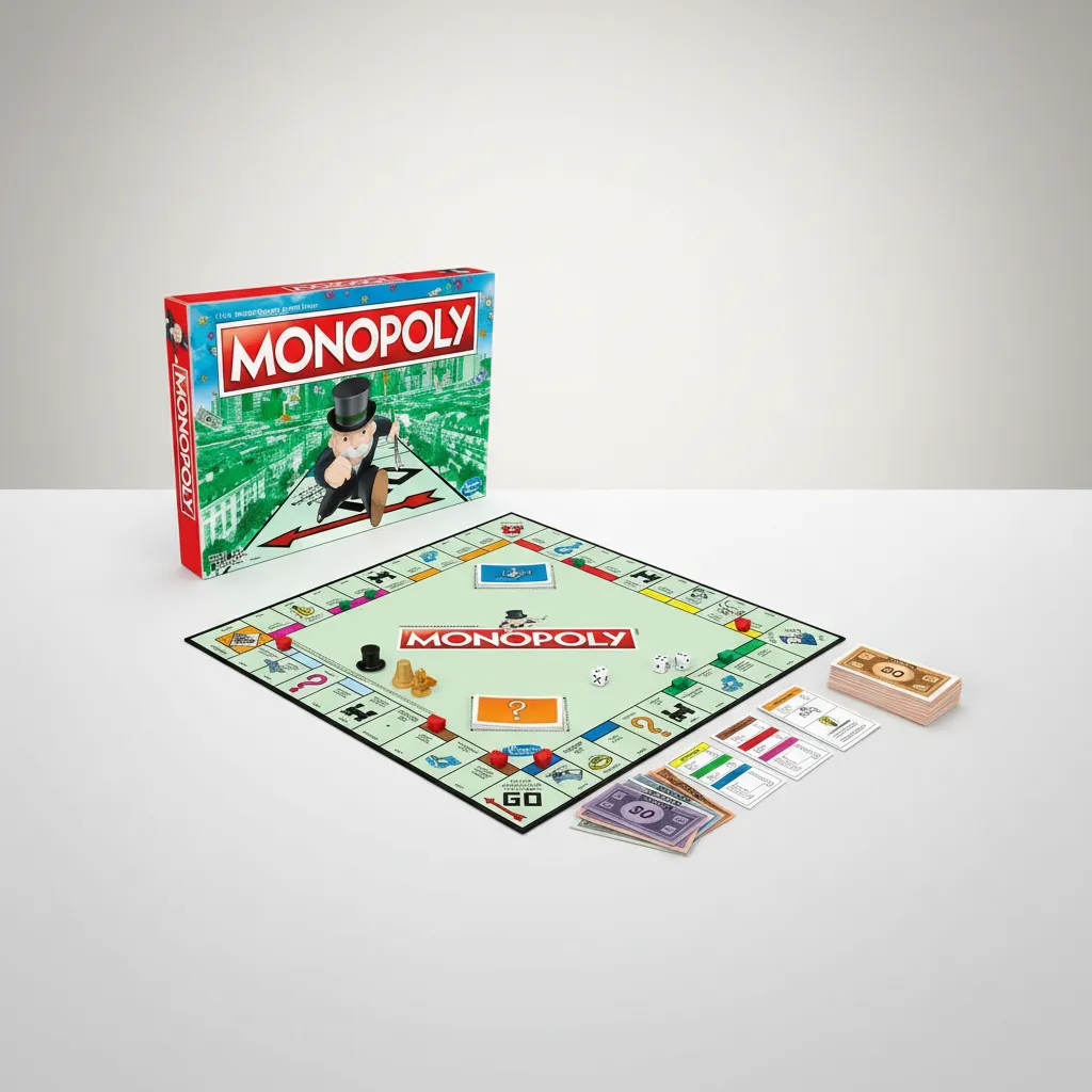 MONOPOLY Board Game (Multicolor) for Families and Kids Ages 8 and Up, Classic fantasy Gameplay view 2