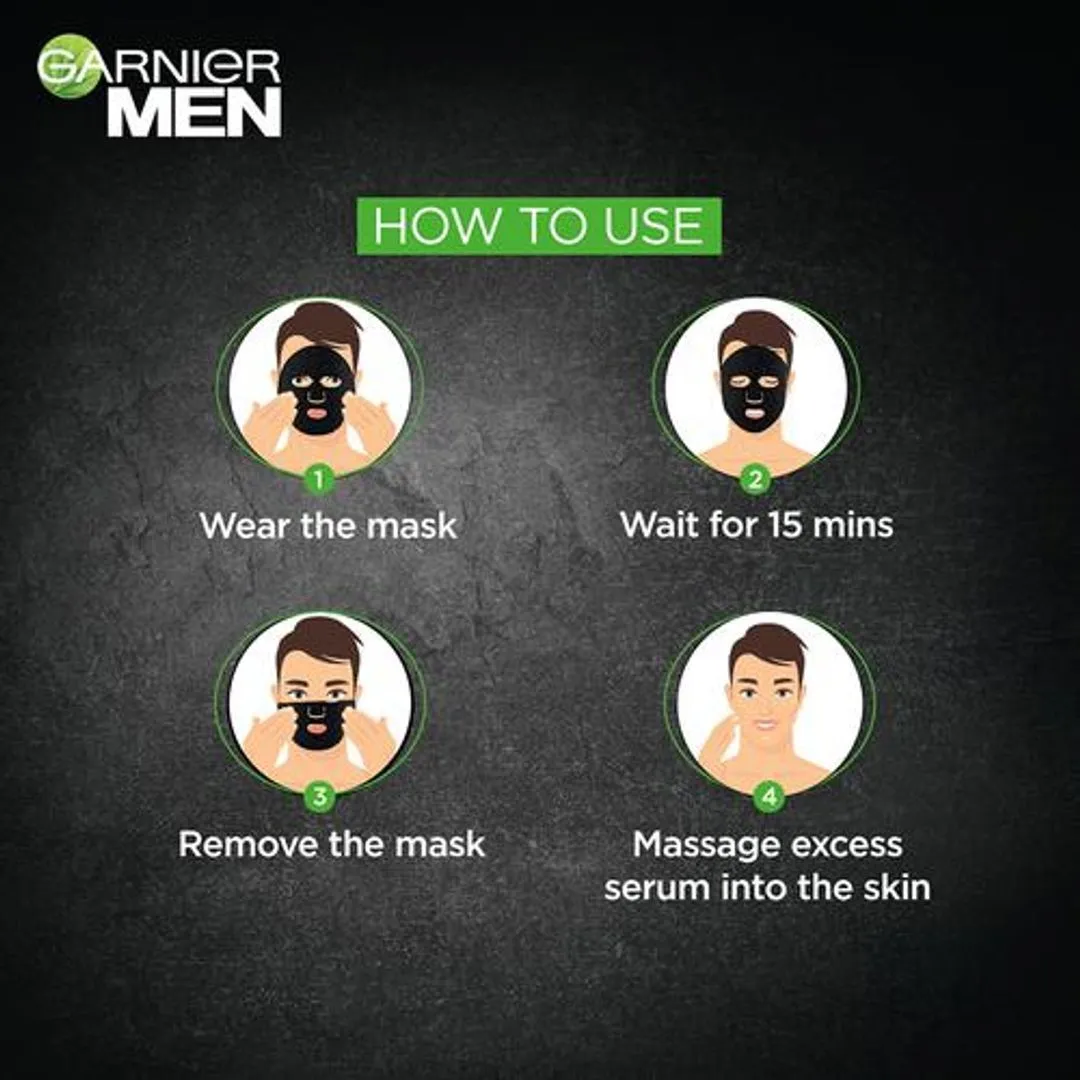 Garnier Men Powerwhite XL Charcoal Mask 28 g view 2