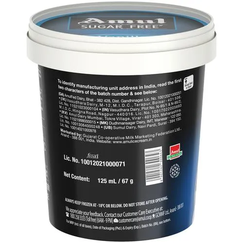 Amul Ice Cream Sugar Free - Vanilla 125 ml view 2