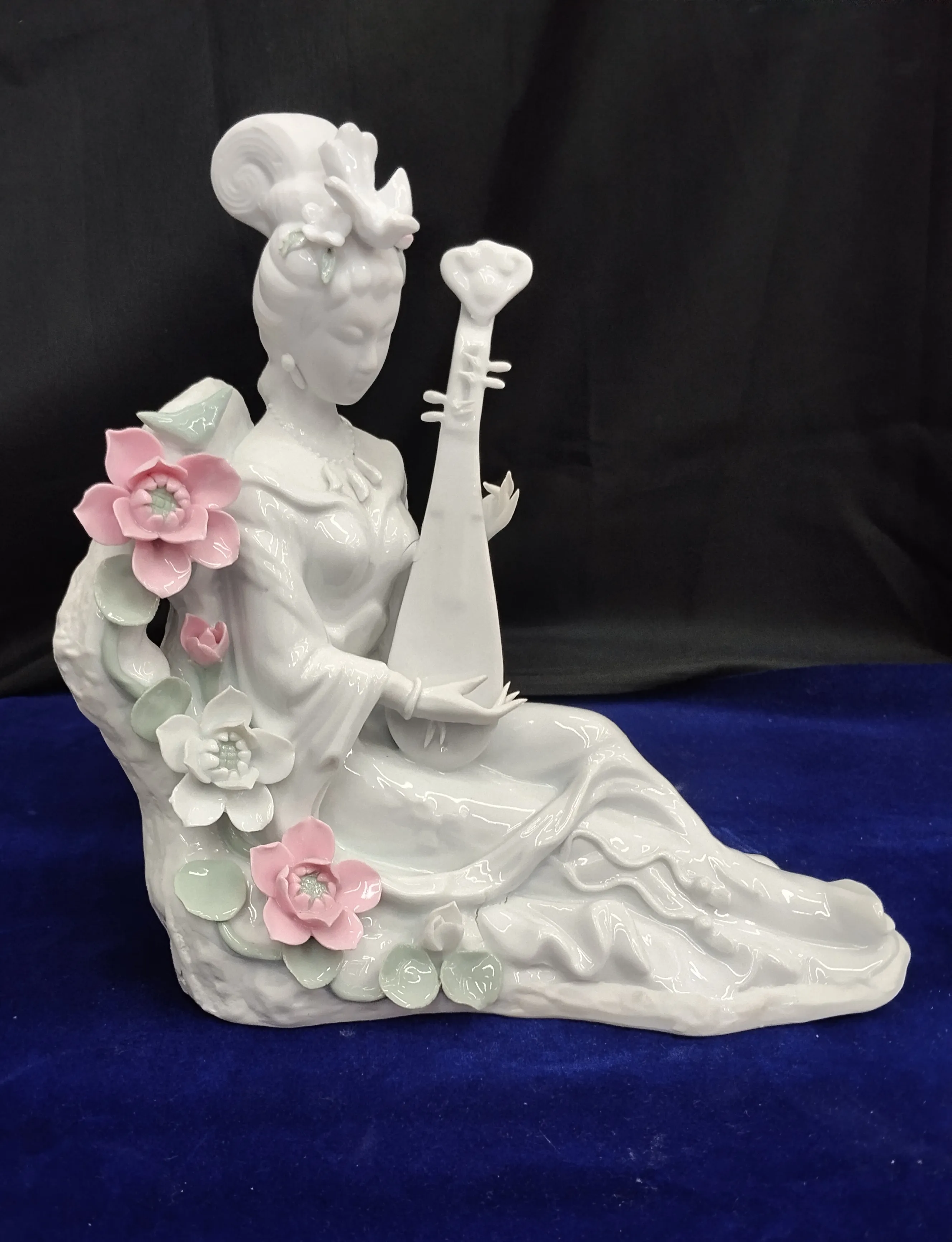 Ceramic Lady Figurine With Musical Instruments view 6