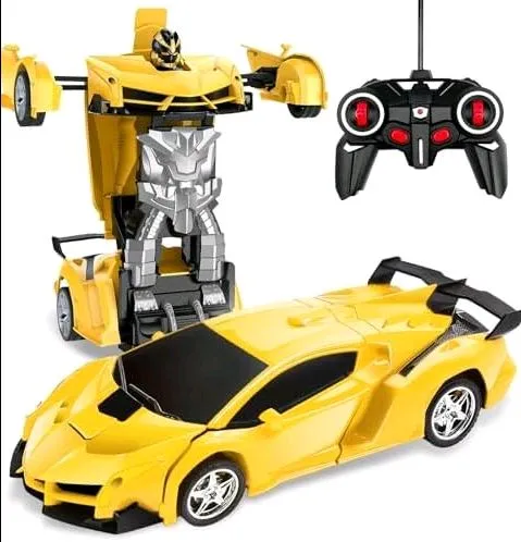 Deformation Car, 1:18 Scale, Yellow, 1 Pcs view 2