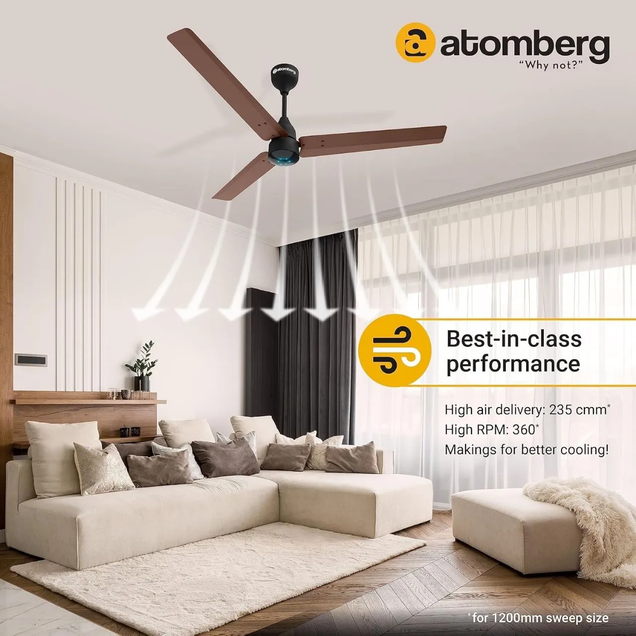 Atomberg BLDC Renesa Ceiling Fan view 3