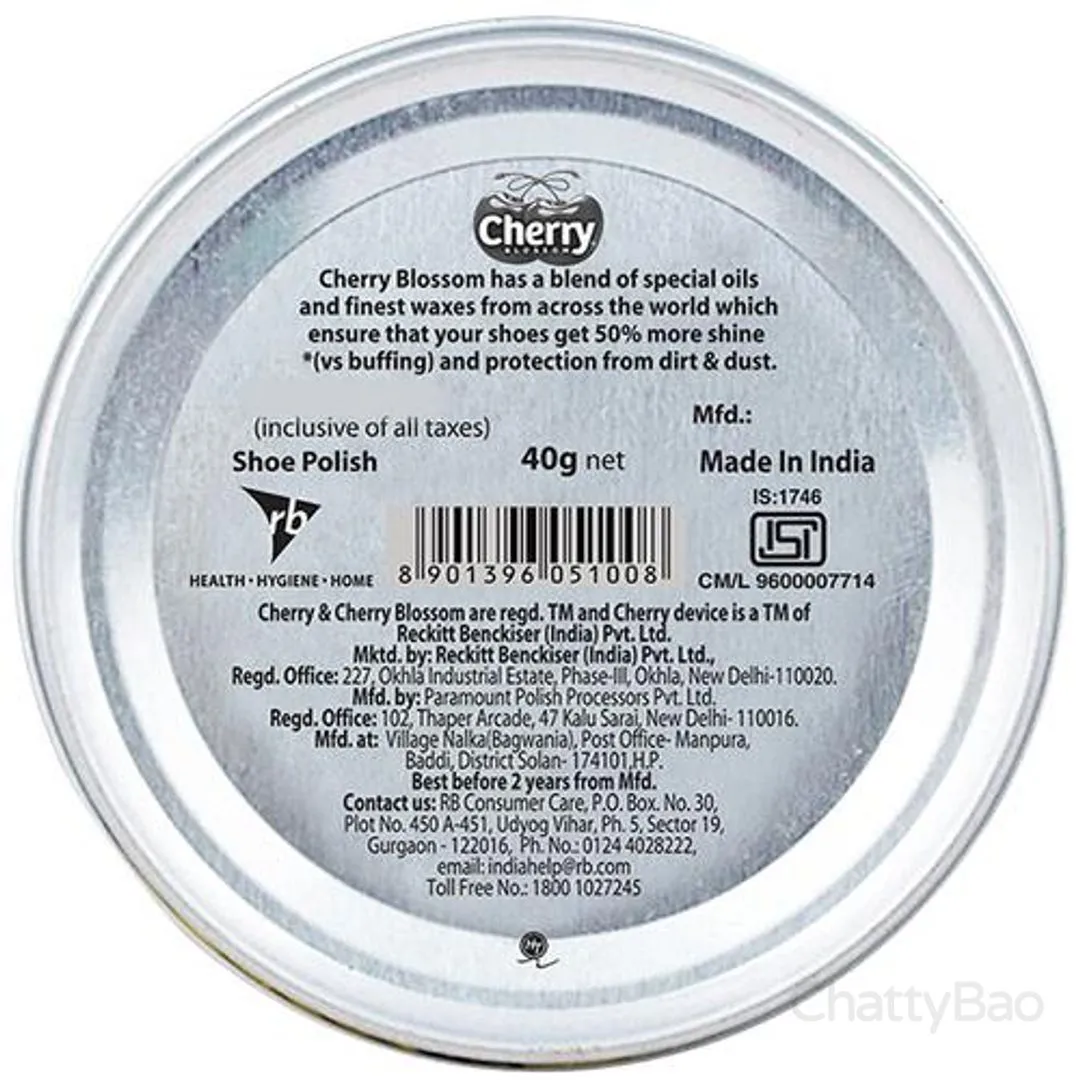 Cherry Blossom Wax Shoe Polish Black 40 g view 3