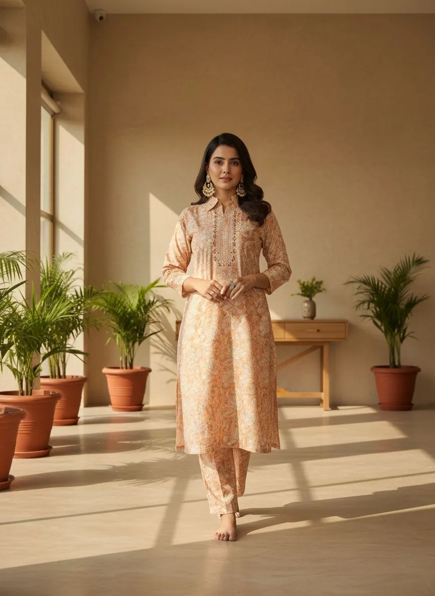 Pastel Embroidered Kurti view 2