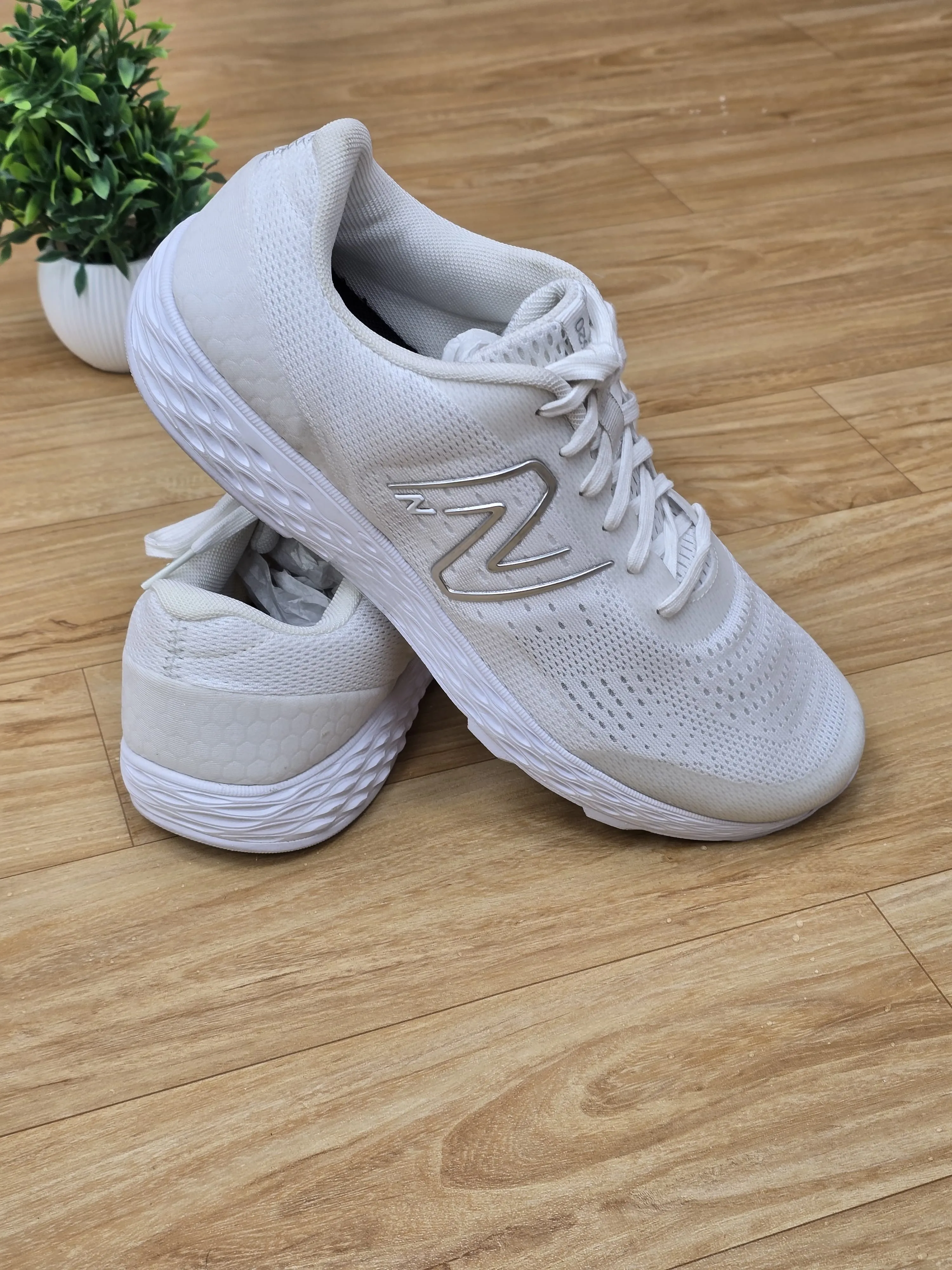 New Balance White Athletic Shoes view 3