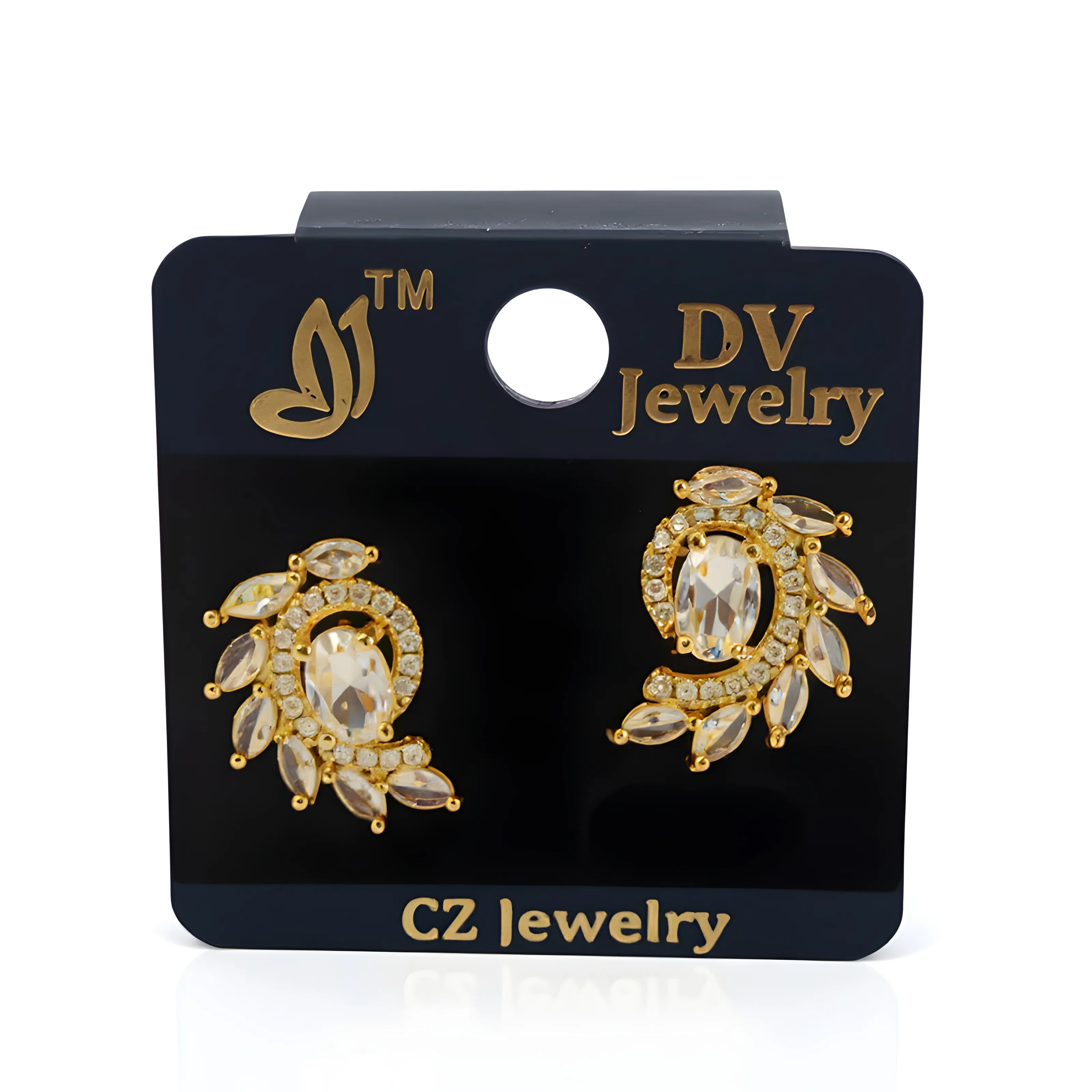 CZ Earrings Rose Polish view 2