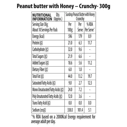 Sundrop Peanut Butter with Honey - Crunchy 300 g view 3