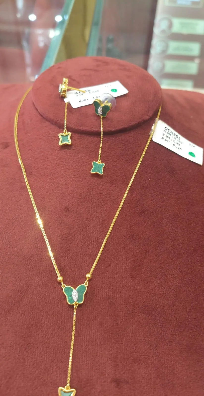 Gold Butterfly Pendant Necklace££ view 3