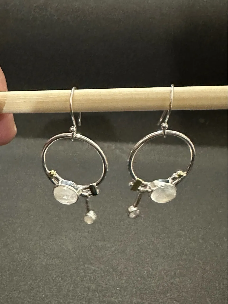 Silver Moonstone Earrings view 2