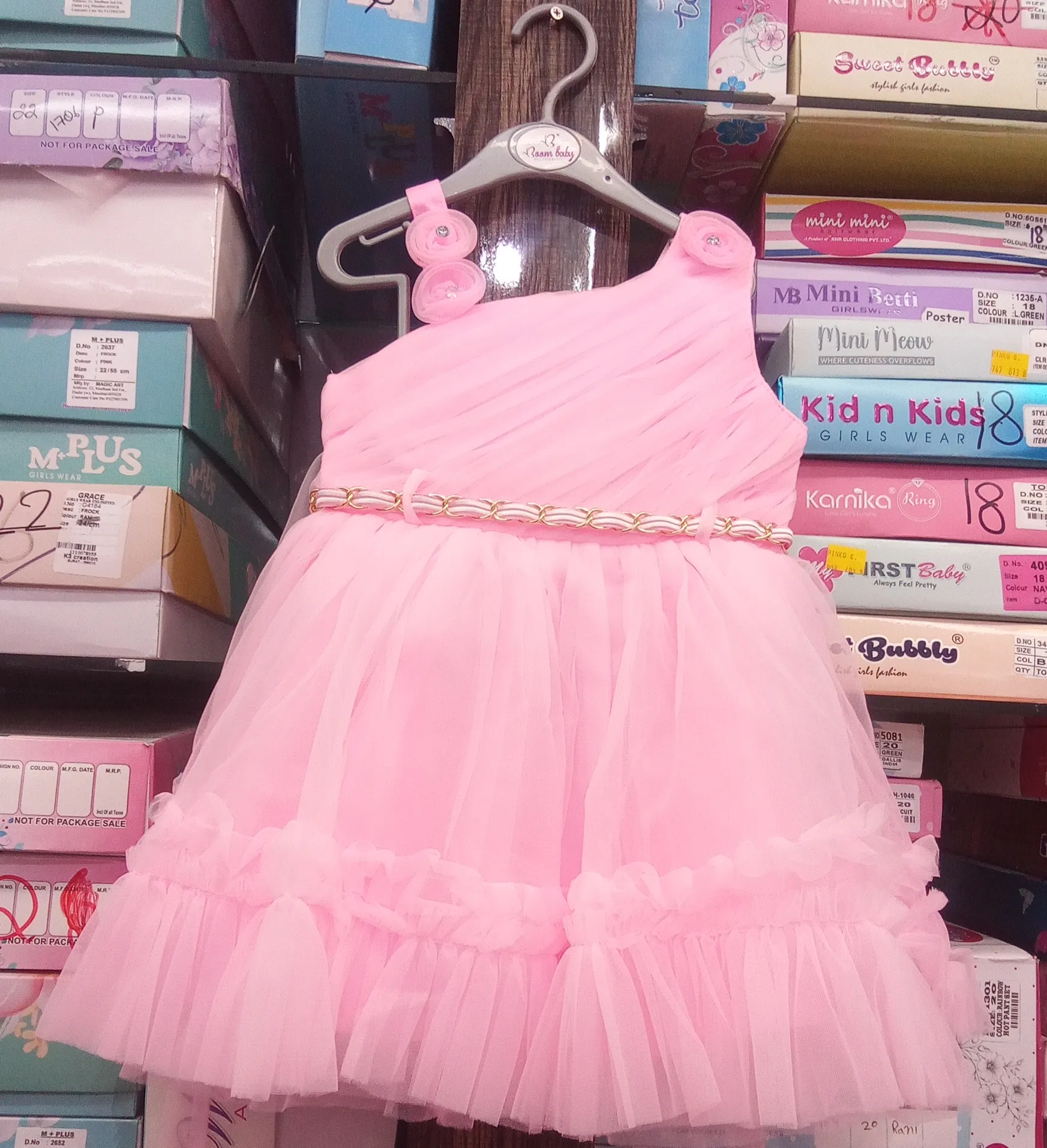 Girls Pink Party Dress view 3