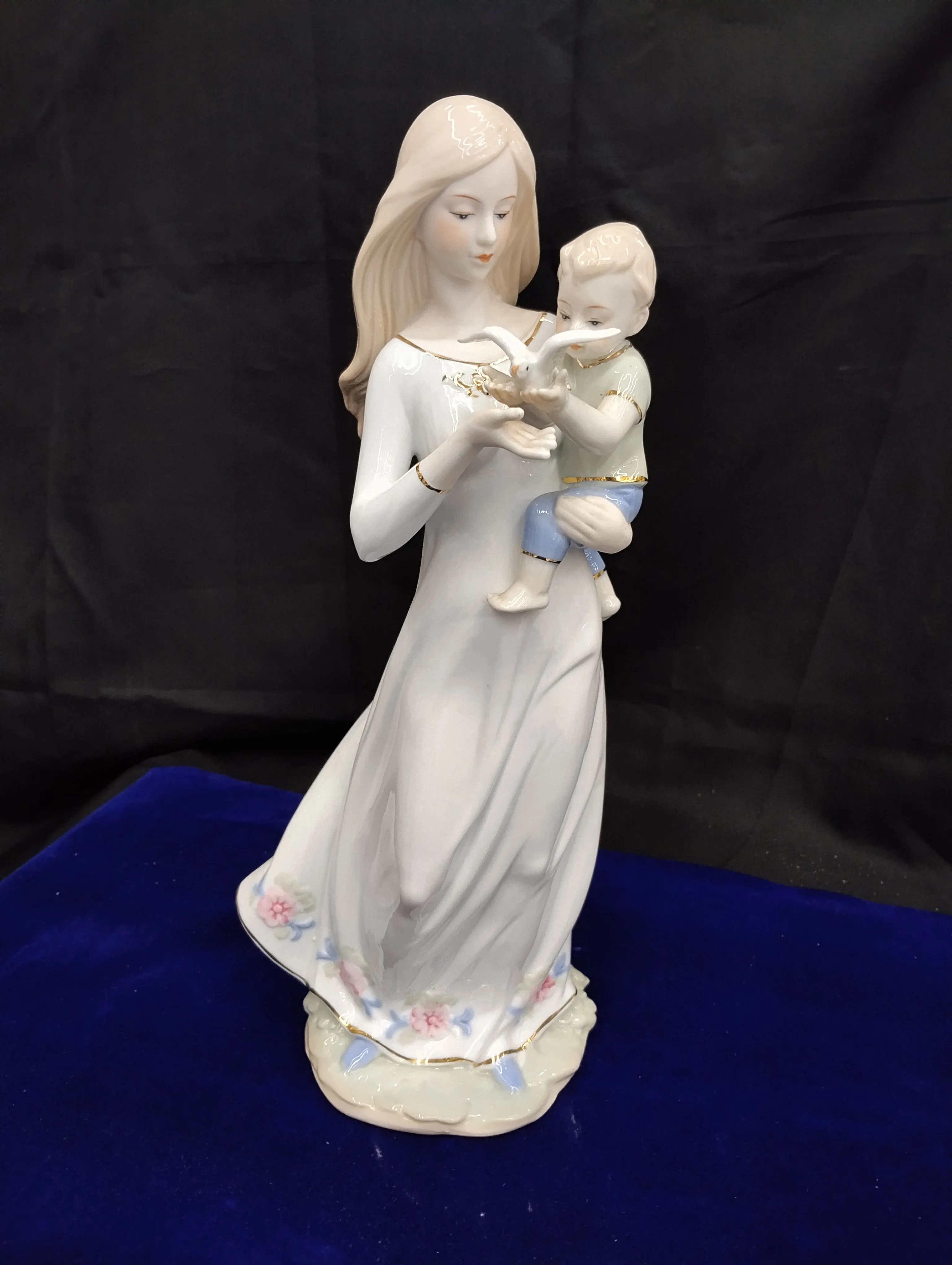 Porcelain Mother and Child Figurine view 2