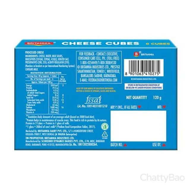 Britannia Cheese Cubes 6 Pieces 120 g view 2