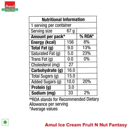 Amul Ice Cream - Fruit N Nut Fantasy 125 ml view 3
