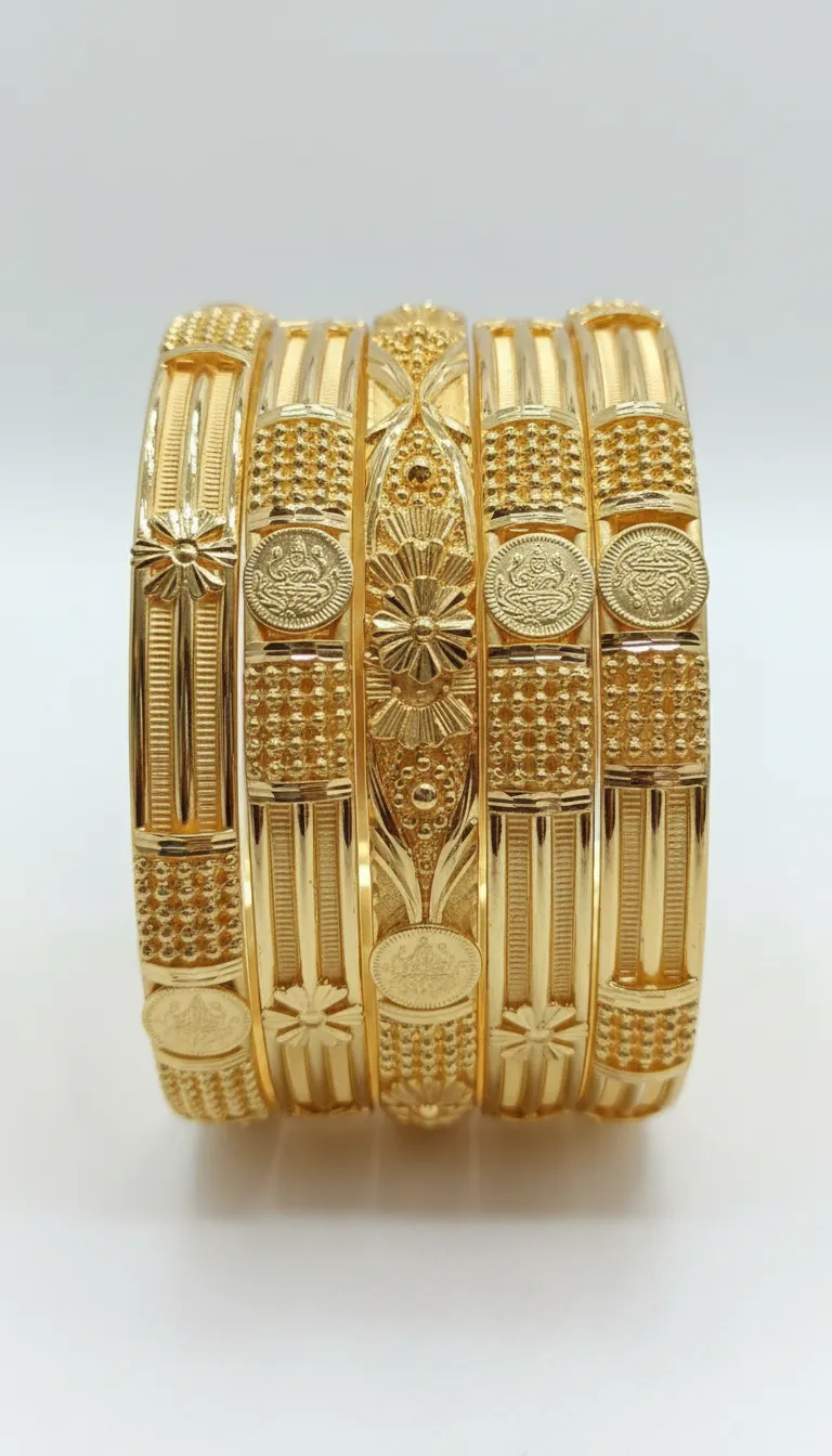 Gold Bangle Set view 2