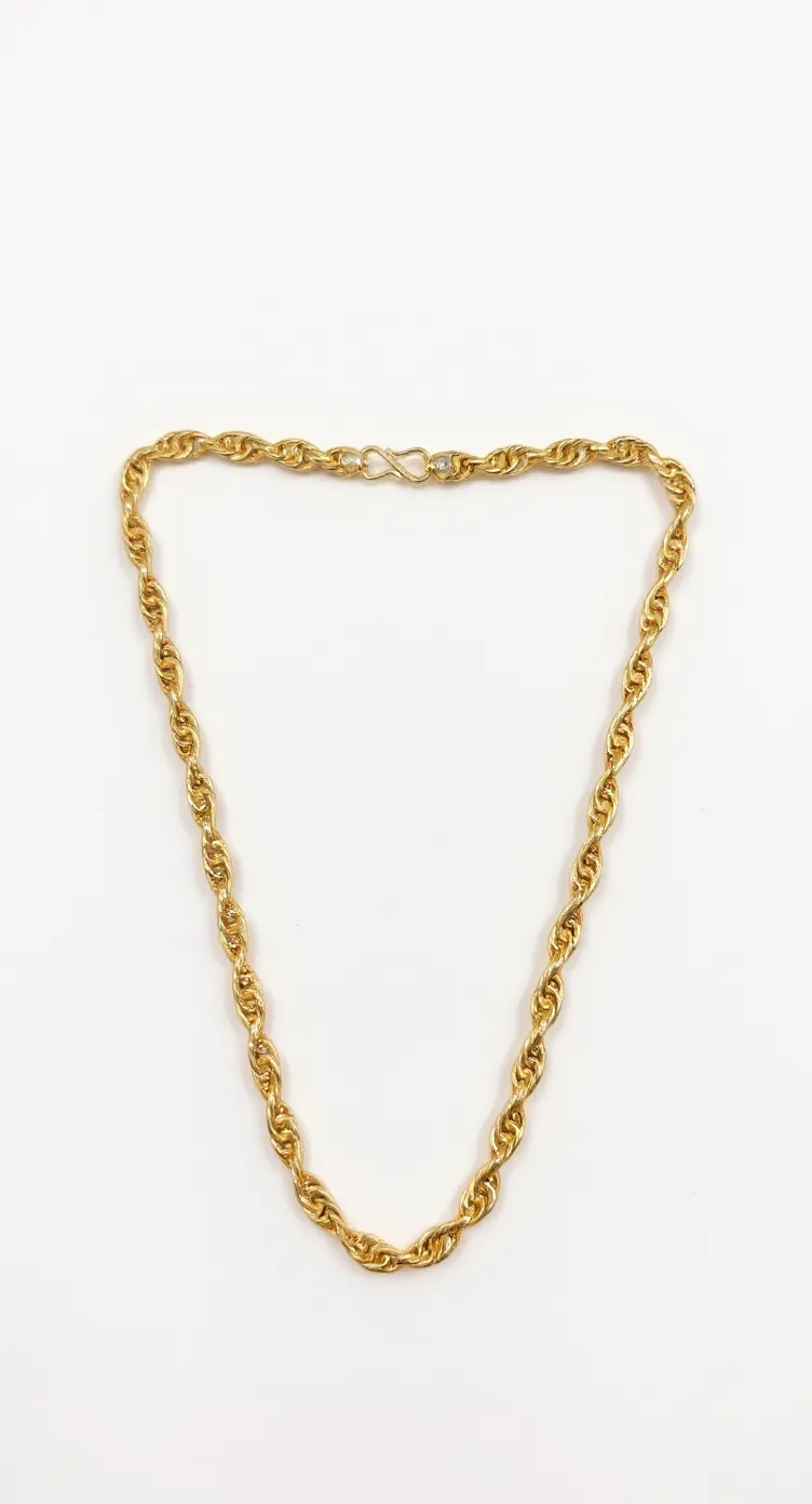 Gold Twisted Chain Necklace view 2