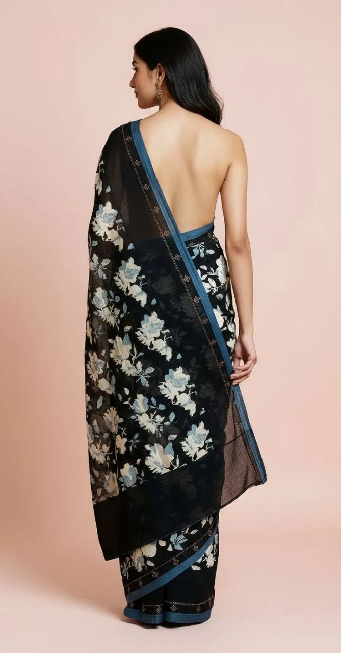 Floral Design Saree view 4