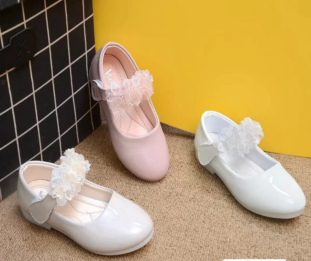 Floral Embellished Childrens Shoes view 2