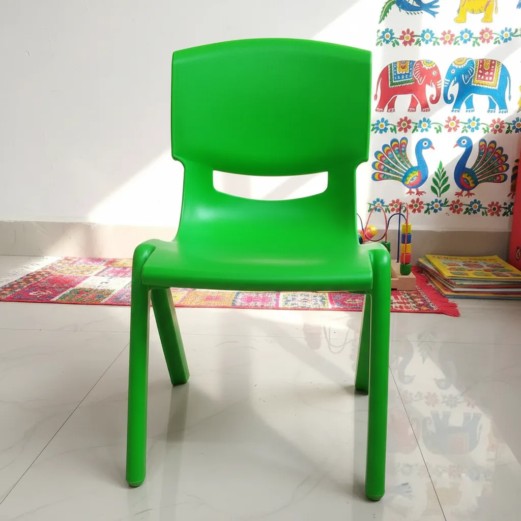 Green Plastic Chair view 2