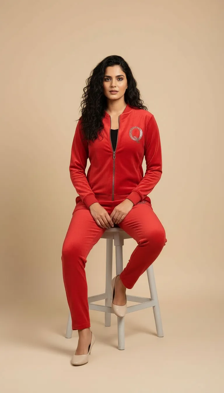 Red Velvet Tracksuit view 3