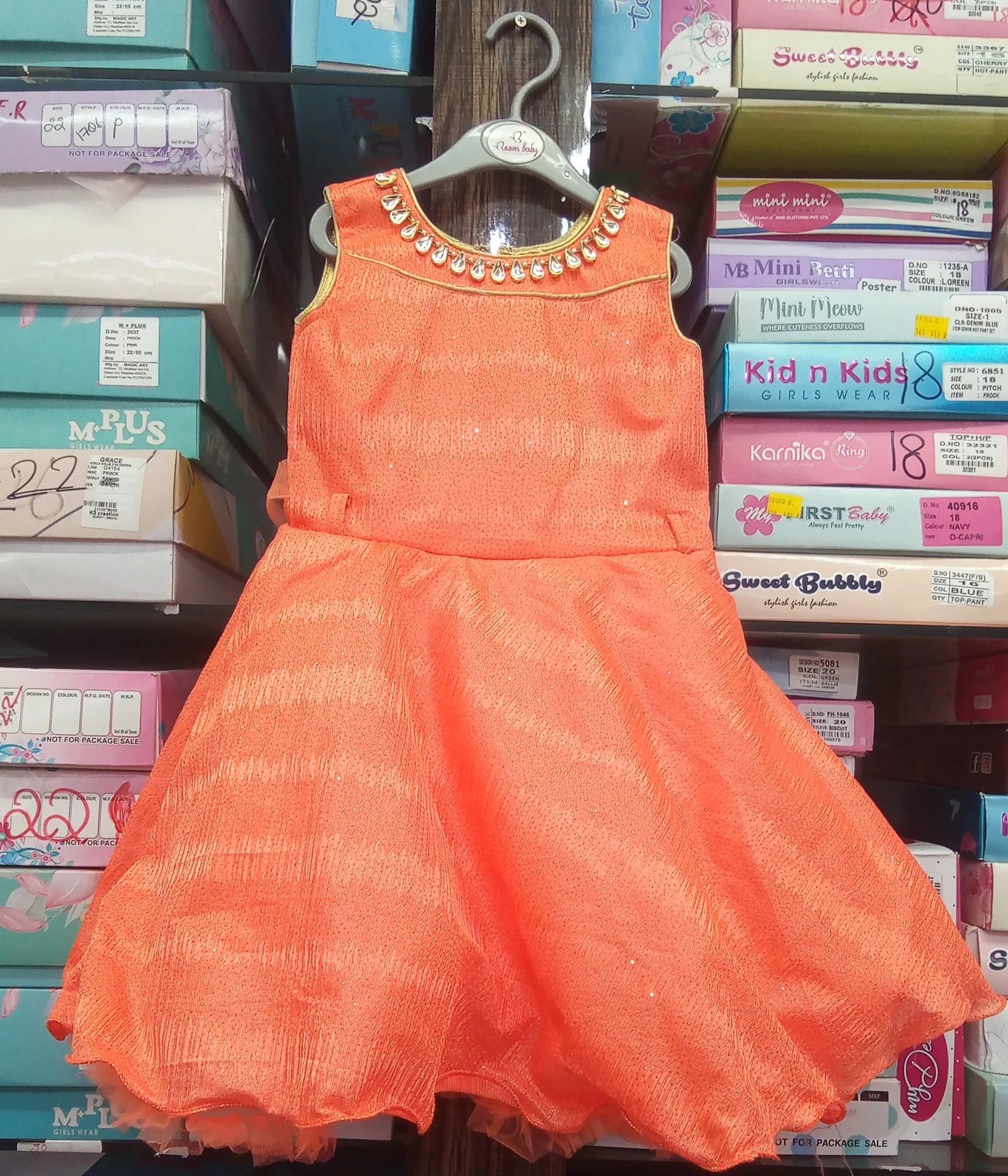 Girls Fancy Frock Orange view 3